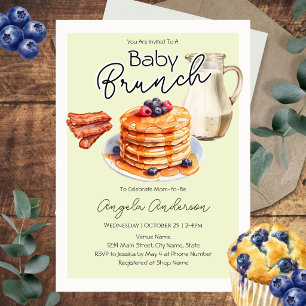 Invitation Baby Shower Bébé Brunch Amusant Vert