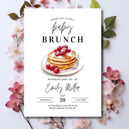 Invitation Baby shower bébé Brunch invitation, petit déjeuner