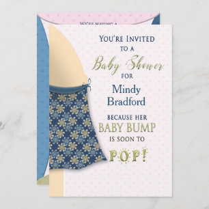 INVITATION baby shower - BÉBÉ BUMP - HUMOUR AMUSAN