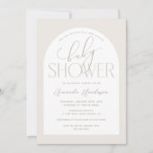 Invitation Baby shower bébé crémeux et neutre (Devant)