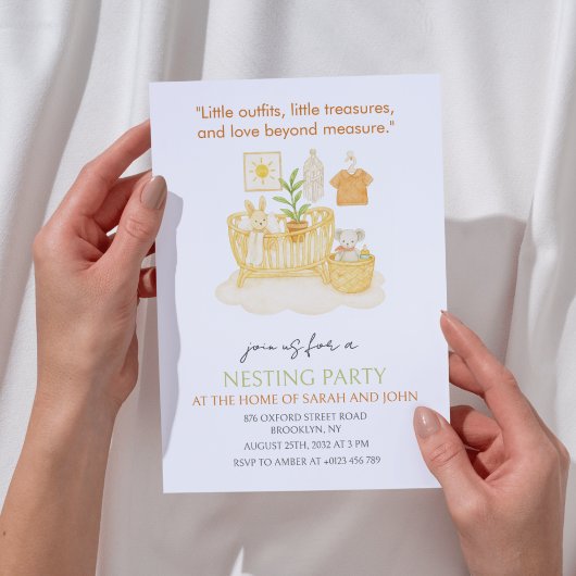 Invitation Baby shower bébé de la partie de nidification