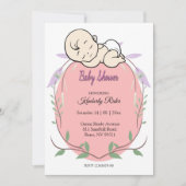 Invitation Baby shower bébé dormant (Devant)