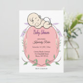 Invitation Baby shower bébé dormant (Debout devant)