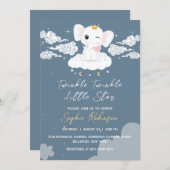 Invitation Baby shower bébé éléphant (Devant / Derrière)