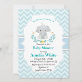 Invitation Baby shower bébé éléphant (Devant)