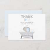 Invitation Baby shower bébé éléphant bulle garçon de bain (Devant / Derrière)