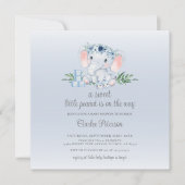 Invitation Baby shower bébé éléphant moderne (Devant)