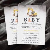 Invitation Baby shower bébé en construction