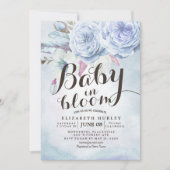Invitation Baby shower bébé en fleur de Bohème en fleurs plum (Devant)