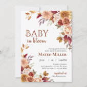Invitation Baby shower Bébé en fleurs (Devant)