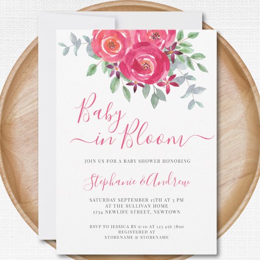 Invitation Baby shower bébé en fleurs Couples