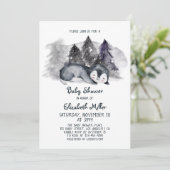 Invitation Baby shower bébé en pingouin dormant (Debout devant)