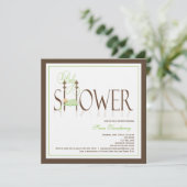 Invitation Baby shower - Bébé endormi (Debout devant)