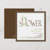 Invitation Baby shower - Bébé endormi (Devant / Derrière)