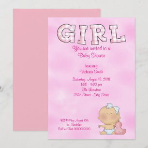 Invitation Baby shower bébé fille