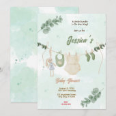 Invitation Baby shower bébé fille (Devant / Derrière)