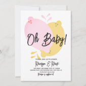 Invitation Baby Shower Bébé Fille Citron Rose Mode (Devant)