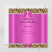 Invitation Baby Shower Bébé Fille Mignonne Chaussure Léopard (Dos)