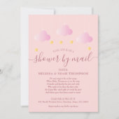 Invitation Baby Shower Bébé Fille Rose à Distance (Devant)