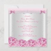 Invitation Baby shower bébé fille rose Pram Africain Américai (Dos)