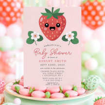 Baby Shower Bébé Fraise Kawaii