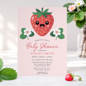 Invitation Baby Shower Bébé Fraise Kawaii