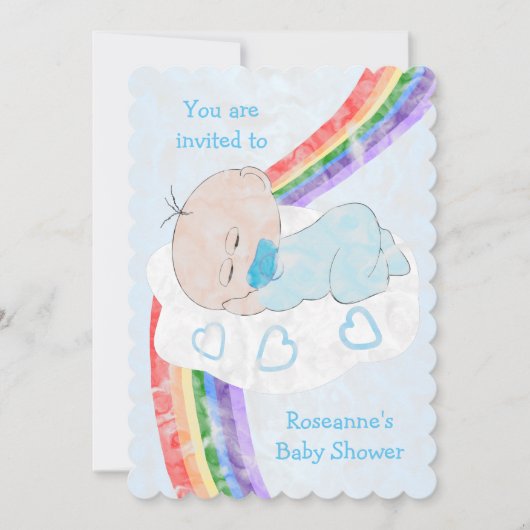 Invitation Baby shower bébé garçon (Devant)