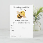 Invitation Baby shower bébé garçon (Debout devant)