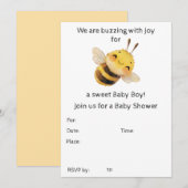 Invitation Baby shower bébé garçon (Devant / Derrière)