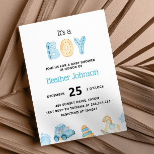 Invitation Baby shower bébé garçon