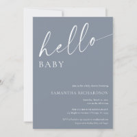 Baby shower bébé garçon bleu gris moderne
