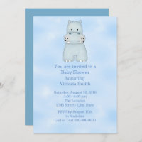 Baby shower bébé garçon bleu Hippo