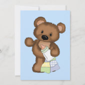Invitation Baby shower bébé garçon Teddy ours (Dos)