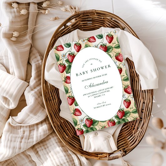 Invitation Baby Shower Bébé Gingham Rouge
