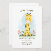 Invitation Baby shower bébé Giraffe (Devant / Derrière)