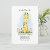 Invitation Baby shower bébé Giraffe (Debout devant)