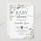 Invitation Baby shower bébé Hello vert (Devant)