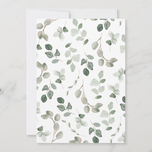 Invitation Baby shower bébé Hello vert (Dos)