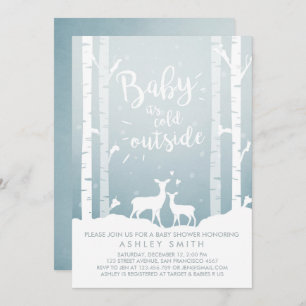 invitation Baby shower Bébé il fait froid dehors C