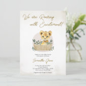 Invitation Baby Shower Bébé Lionceau Bohème (Debout devant)
