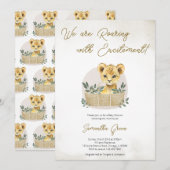 Invitation Baby Shower Bébé Lionceau Bohème (Devant / Derrière)
