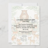 Invitation Baby shower Bébé mignon Bois Animaux (Dos)