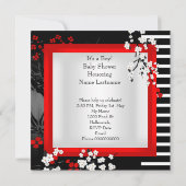 Invitation Baby shower Bébé mignon Garçon rouge Blossom 2 AM (Dos)