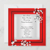 Invitation Baby shower Bébé mignon Garçon rouge Blossom C (Dos)