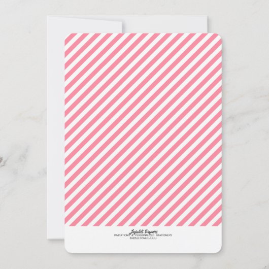 Invitation Baby shower bébé moderne fille petit ours (Dos)