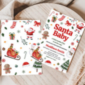Invitation Baby shower bébé Noël Père Noël