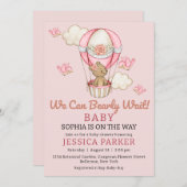 Invitation Baby shower bébé ours (Devant / Derrière)