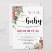 Invitation Baby shower bébé Père Noël d'hiver (Devant)
