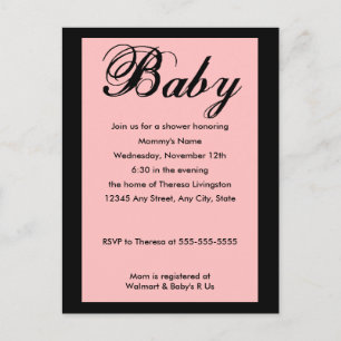 Invitation Baby shower Bébé Pink