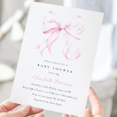 Invitation Baby shower bébé Pink Bow